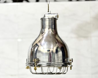 Industrial Loft Pendant Lamp • Metal Hanging Light • Vintage Cage Ceiling Fixture