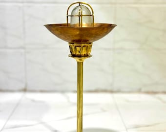 Antique Style Brass Ceiling Bulkhead | Nautical Marine Flush Mount Light | Industrial Decor