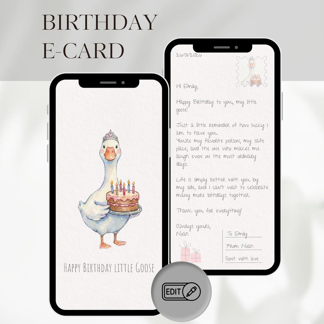 Personalized Goose Birthday Card | Happy Birthday Little Goose ...