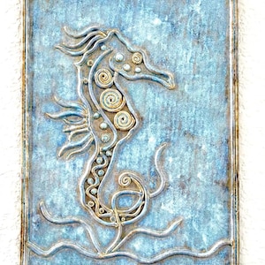 Key West Tropical Seahorse Wall Decor - Unique Handcrafted Art Pottery