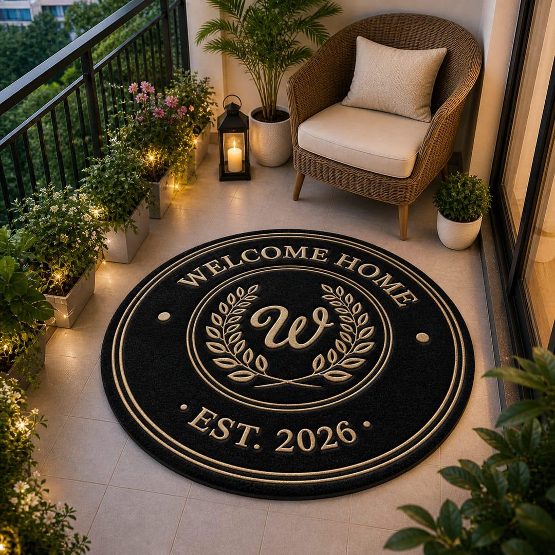 Welcome Homos Rug Personalized Welcome Home Rug, Custom Round Hand Tufted Wool Rug ...