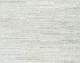 Hand Knotted Wool Rug – Gray Minimalist Solid Carpet | Custom Size Modern | Soft Neutral Scandinavian Decor