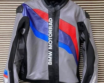 Men BMW Motorrad Heritage Twin Stripes Leather Motorcycle Jacket