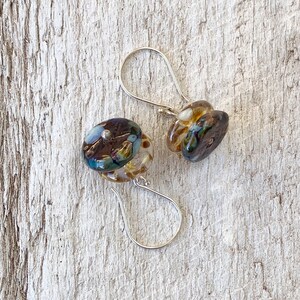 Gin and Tonic Earrings. Brown recycled glass earrings made from a Hendricks Gin bottle.