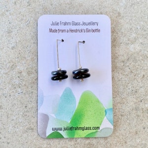 Stunning recycled glass earrings. Handmade recycled glass beads made from a Hendricks Gin bottle. Perfect gift for a gin lover image 4