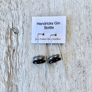 Stunning recycled glass earrings. Handmade recycled glass beads made from a Hendricks Gin bottle. Perfect gift for a gin lover image 7
