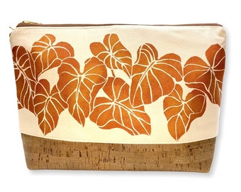 Kalo Handprinte Handbag w/ Cork Bottom