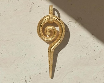 Collier pendentif spirale en or - Bijoux talisman minimalistes