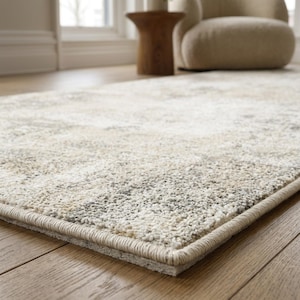 Washable Beige Abstract Rug, Modern Neutral Carpet, Soft Non Slip Floor Mat For Hallway Kitchen Bedroom Decor