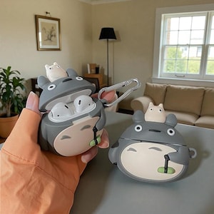 Cute Forest Creature Silicone AirPods Case with Keychain Clip, Protective Soft Cover