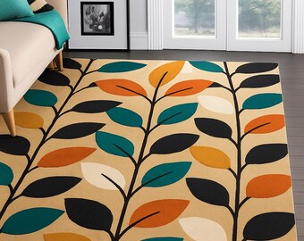 Hand Tufted Wool Rug Floral Beige Multicolour Area Carpet for Floor