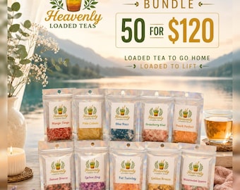 New! 50 Pack | Mega Loaded Tea To Go At Home ( ZERO Sugar ) Fills 32 Oz | Keto Friendly Full of flavor Nutrition + ENERGY | Sugar Free Teas