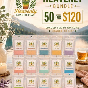 New! 50 Pack | Mega Loaded Tea To Go At Home ( ZERO Sugar ) Fills 32 Oz | Keto Friendly Full of flavor Nutrition + ENERGY | Sugar Free Teas