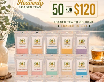 New! 50 Pack | Mega Loaded Tea To Go At Home ( ZERO Sugar ) Fills 32 Oz | Keto Friendly Full of flavor Nutrition + ENERGY | Sugar Free Teas