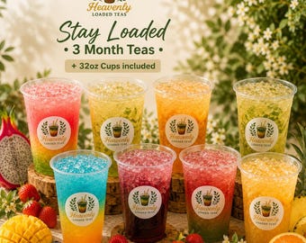 Month Supply | Individual Loaded Tea To Go At Home ( ZERO Sugar ) Fills 32 Oz | Keto Friendly Full flavor Nutrition ENERGY Sugar Free Teas
