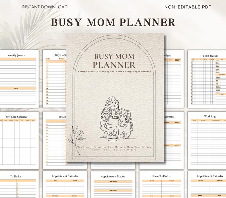 Busy Mom Planner Daily Weekly Planner Family Organizer Meal Planning ...