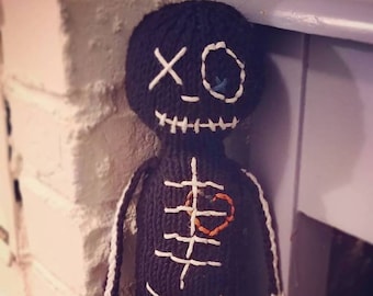 PATTERN ONLY: Jasper the Skeleton friend, knit plushie, DIY, Instant Download, digital instructions, amigurumi, softie