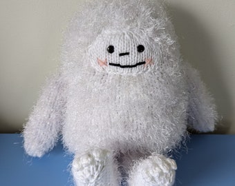 Aspen, the super soft Sasquatch, furry white and snuggly.  A friend you can believe in.  Bigfoot stuffed animal, cryptid pal