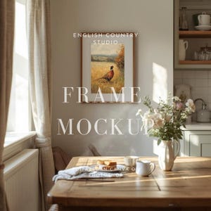 Cottage Breakfast Nook | Portrait Frame Mockup | Canva Template | Photoshop | English Country Style
