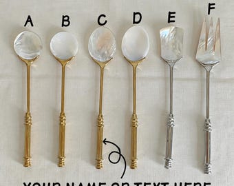 Vintage Shell Handle Cutlery | 304 Stainless Steel Spoon & Fork | Romantic Tableware Gift