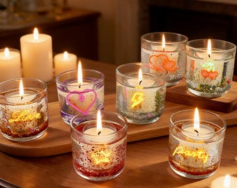 Custom LED Scented Candle | Personalized Light-Up Design, Logo | Gift for Her