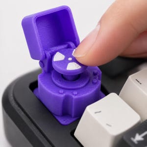 Emergency Launch Keycap, 3D Printed Flip Cover Button Keycap, MX Mechanical Keyboard Artisan Keycap, Desk Fidget Toy