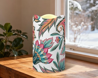 Juego de 3 velas LED sin llama con estampado floral de cachemir, velas con control remoto, velas decorativas a pilas, regalo para la decoración del hogar.