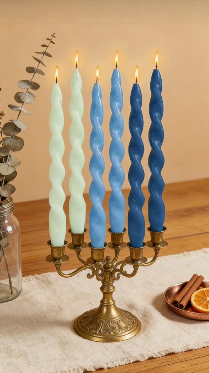 candlesartUS Gradient Twist Taper Candles - Thumbnail 3