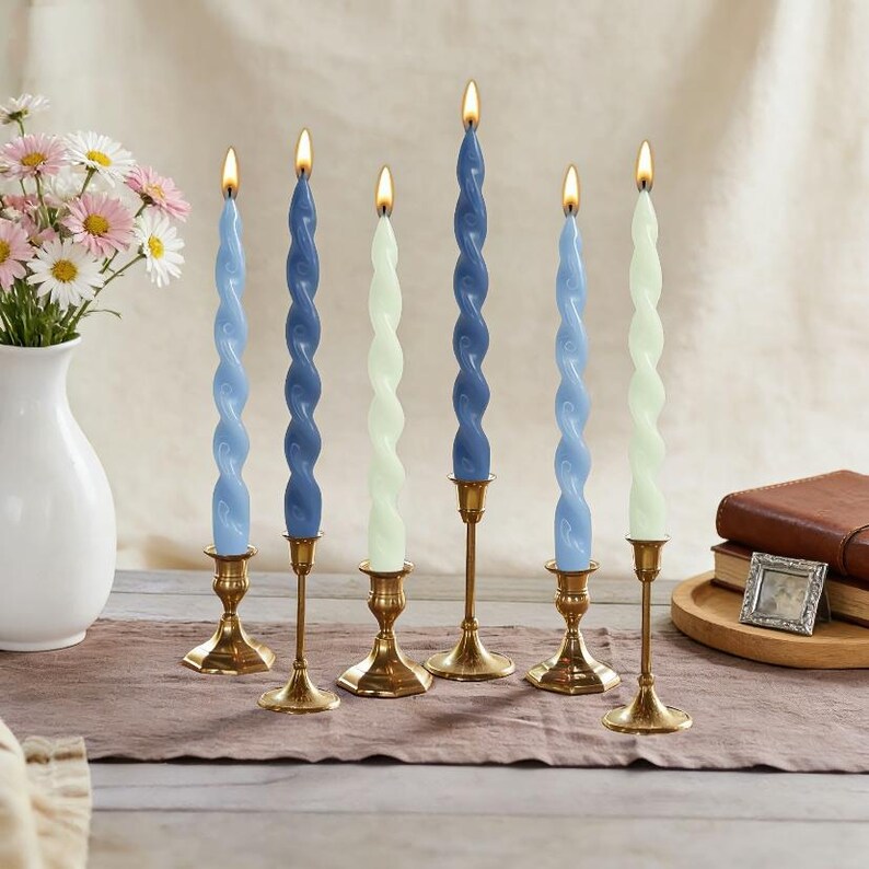 candlesartUS Gradient Twist Taper Candles - Thumbnail 5