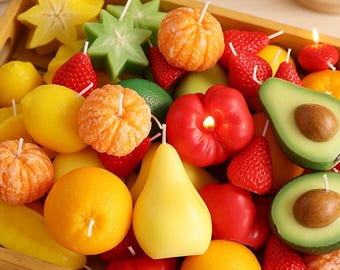 Juego de velas con aroma a frutas realistas, elige 3, 6 o 9 velas, recuerdo de boda, despedida de soltera, obsequios para fiestas, vela de aromaterapia hecha a mano