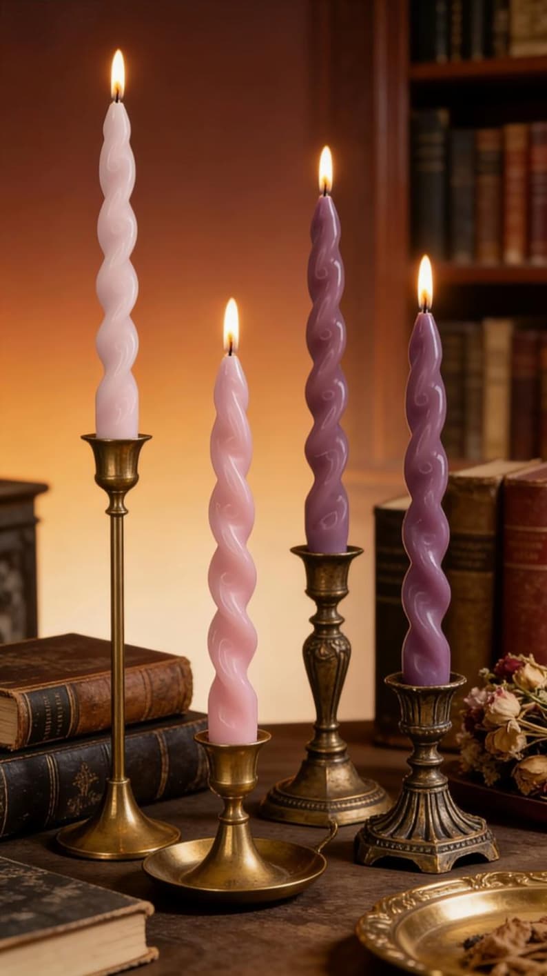 candlesartUS Gradient Twist Taper Candles - Thumbnail 4