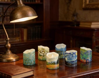 Candele tealight LED senza fiamma con pittura a olio, a batteria, candele decorative, decorazioni per la tavola di nozze