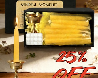 Mini Mindful Moments Beeswax Meditation Candle Gift Set 30PCS for Mother Wife Friend