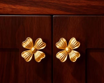 Messing vierblättriges Kleeblatt Möbel Knauf: Schrank Knauf, Schrank Knauf