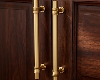 Gold Cupboard Pull, Cabinet Hardware Pulls, Brass Knob and Handle, Furniture Door Pull