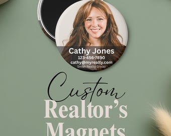 Custom Realtor Magnet: Round Magnetic Business Card, Marketing Tool