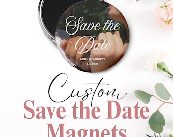 Custom Save the Date Magnet, Magnetic Wedding Invitation, Mailer Envelopes and Cards, Website QR Code, Bridal Shower Favor
