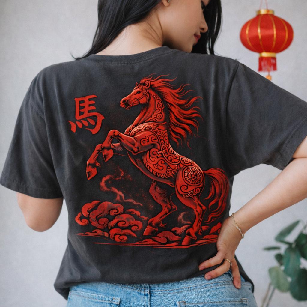 Year of the Horse 2026 T-shirt, Chinese Zodiac Horse Shirt, Lunar New ...
