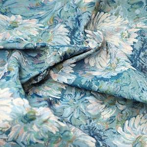2Kleuren Vintage Olie geschilderde zonnebloem Plant garen geverfd Dikke stof etnische bagage kussen reliëf Doek BekledingTablecloth Stage Blauw