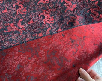 114 Width Dragon Jacquard Silk Fabric, Sold by 0.5 Yard