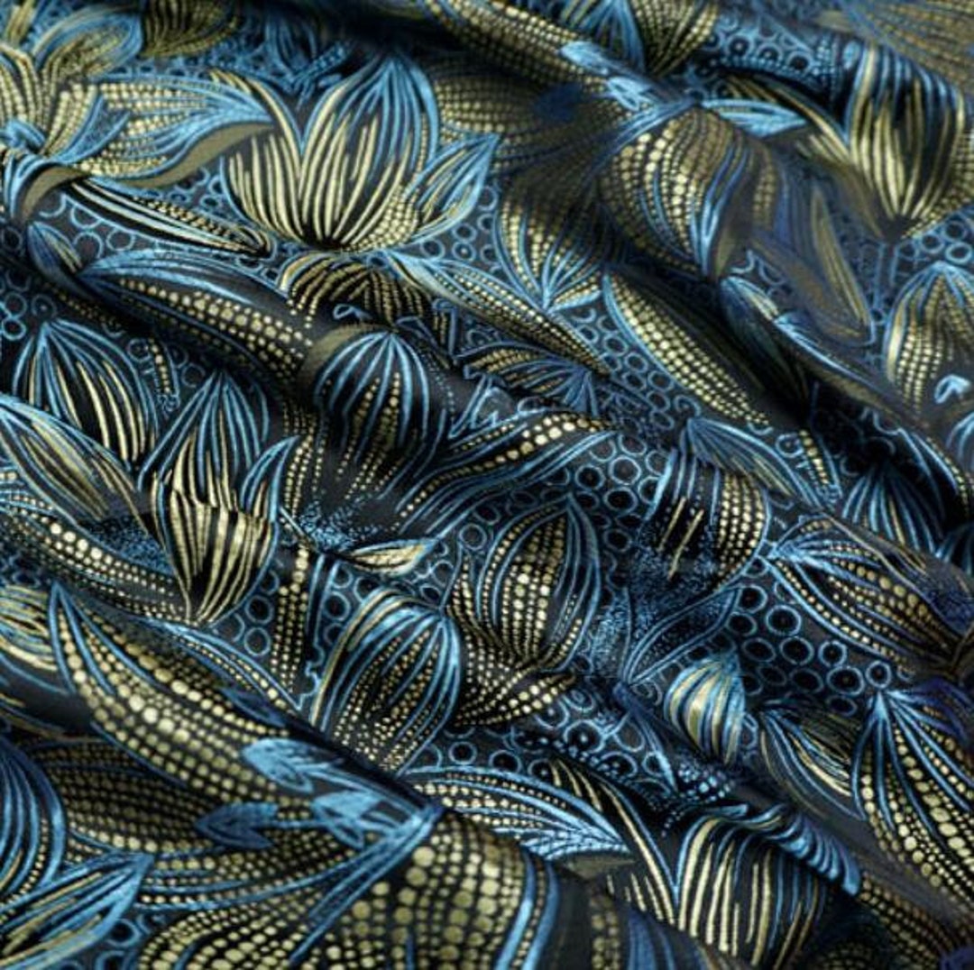 6 Colors Delicated Lily Flower Fabric Jacquard Silk Brocade Antique