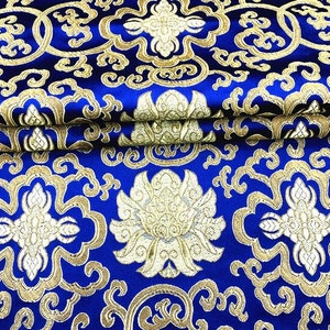 10 colores a la venta brocado chino Tibet Wealth Flower Satin Jacquard, sofá cojín mantel cortina tela tapiz de yoga, se vende cortado a medida