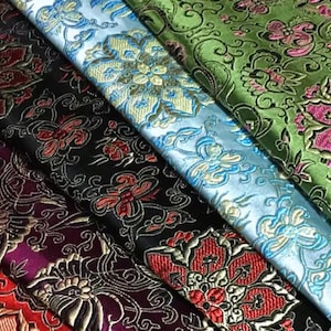 8 colors chinese vintage GUANYIN  Buddhism flower tapestry brocade  fabric by Yard stage upholstery cheongsam sewing Home Decor 29.5&quot;W