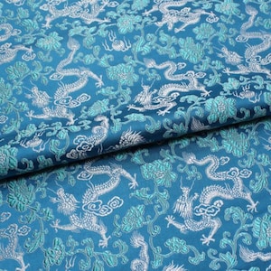 Multicolors Chinese Folk Antique Little Dragon Flower Peony Brocade Upholstery Home Decor Fabric Sewing Bag Sold By Yard Coaster On sale