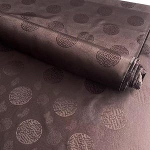 Multicolors Chinese Ancient Longlife Circle Flower Silk Crepe Fabric|Hanfu Taiji Suit |44.88&quot;W|antique Sewing Cloth Qipao|Cosplay