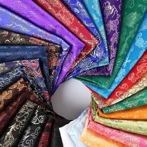 27Colors Chinese Folk Dragon Brocade, Asian Jacquard,Sold By Yard,Bag Stage Bag Upholstery Fabric,Green Red White Blue Black Cosplay Smooth