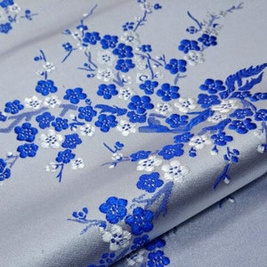 Chinese Folk Multicolors Satin Jacquard, Plum Blossom Flower Tapestry Brocade Fabric By The Yard,Oriental Home Decro ,Upholstery Cheongsam