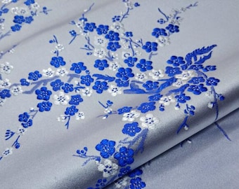 Plum Blossom Brocade Fabric: Chinese Jacquard Satin, Oriental Upholstery Cheongsam
