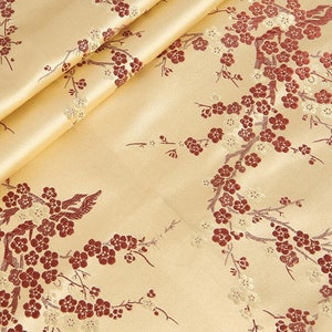 On Sale 59&quot;W Chinese Retro Plum Blossom Flower Brocade|Stage Cheongsam Fabric|Home Decro Jacquard|Sold By The Yard
