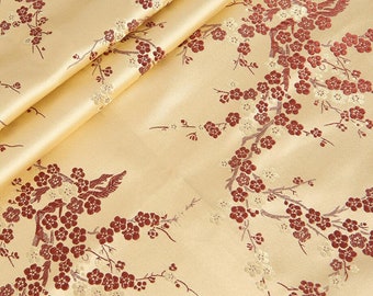 On Sale 59"W Chinese Retro Plum Blossom Flower Brocade|Stage Cheongsam Fabric|Home Decro Jacquard|Sold By The Yard